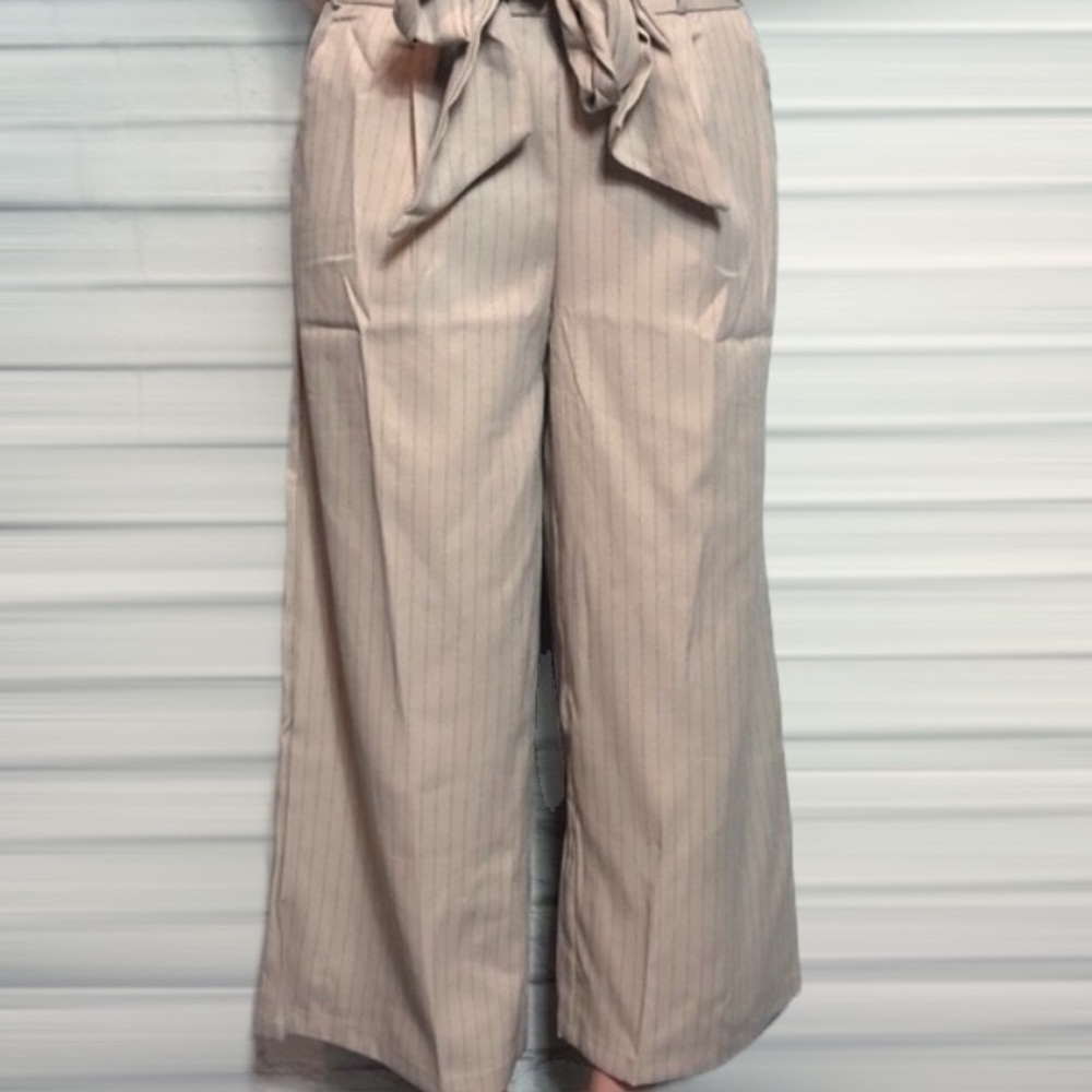 Hidden Alley Taupe Pinstripe Gaucho Pants - Picture 8 of 8